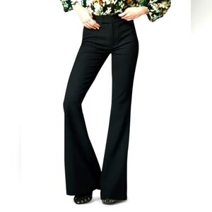 IN the Mood for Love Black Luke Trouser Pants Flair Leg Retro Hippie Msrp $440